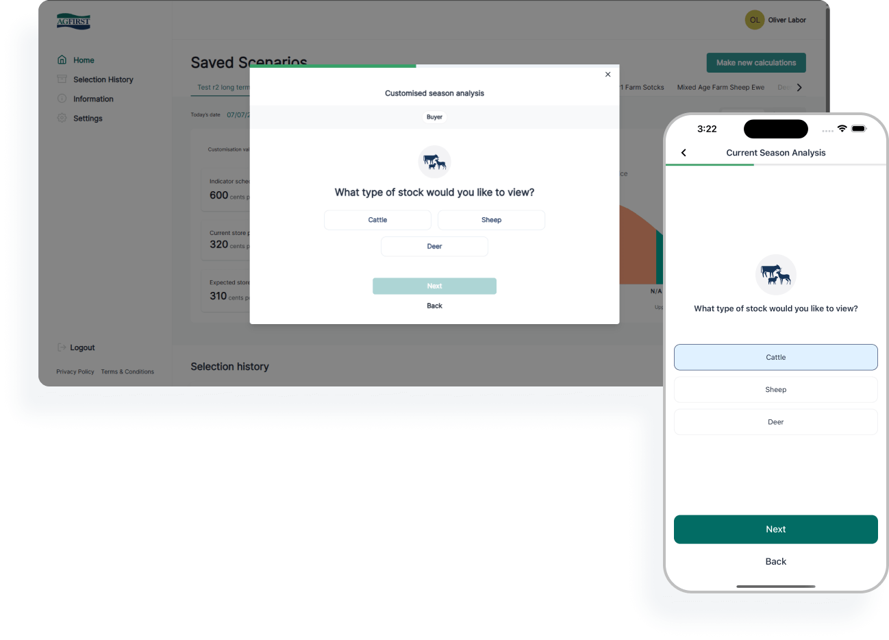 analyis feature mockup with web app and mobile app image